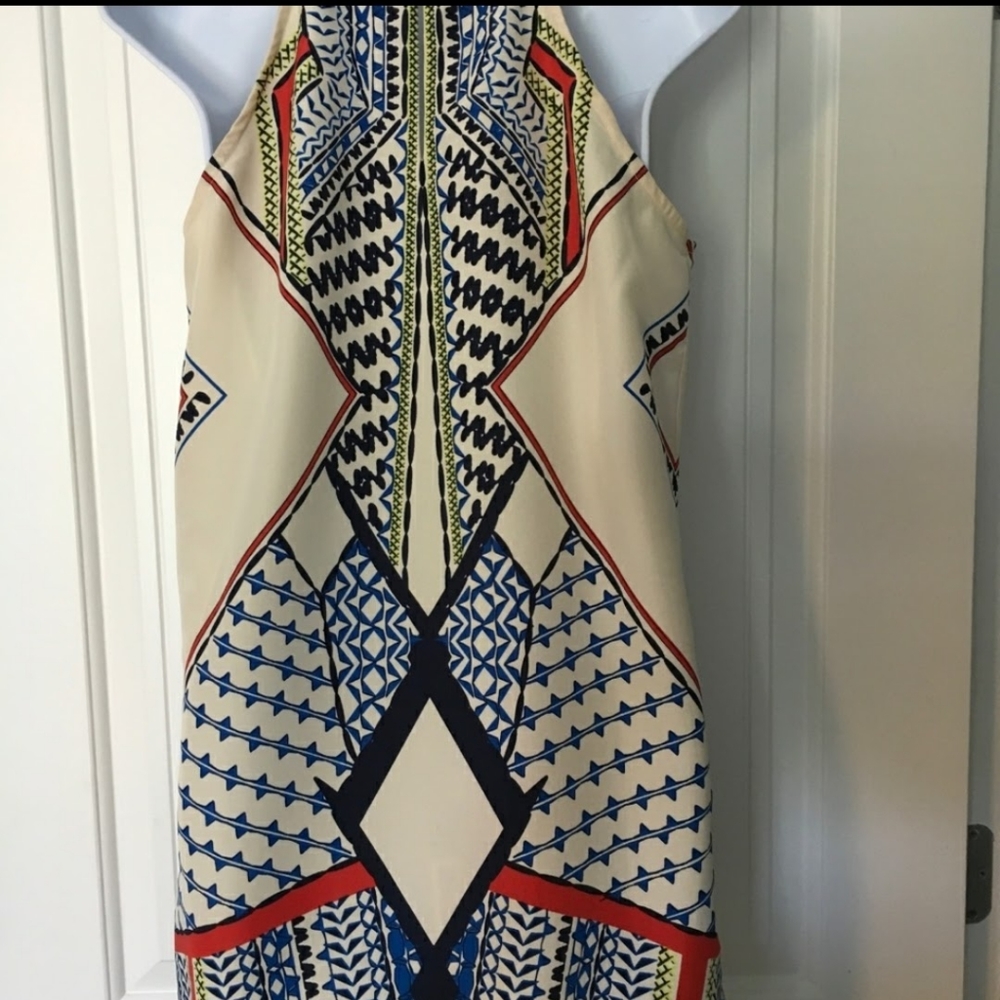 Venus sz M Artsy geometric halter dress - Picture 3 of 4